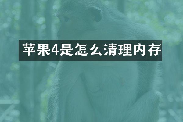 苹果4是怎么清理内存