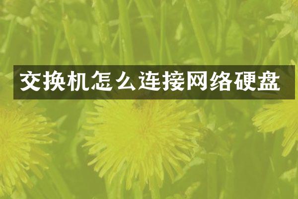 交换机怎么连接网络硬盘