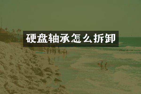 硬盘轴承怎么拆卸