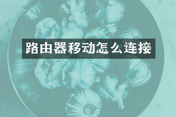 路由器移动怎么连接