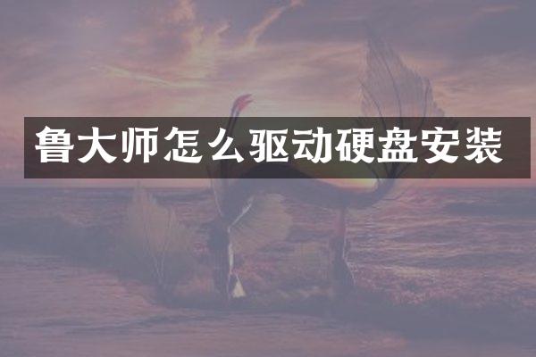 鲁大师怎么驱动硬盘安装