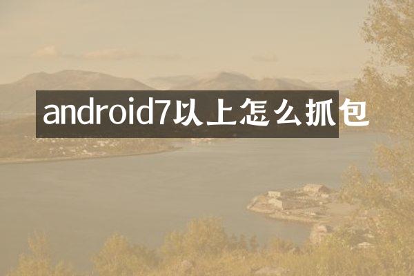 android7以上怎么抓包