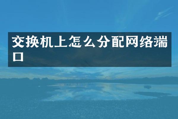 交换机上怎么分配网络端口