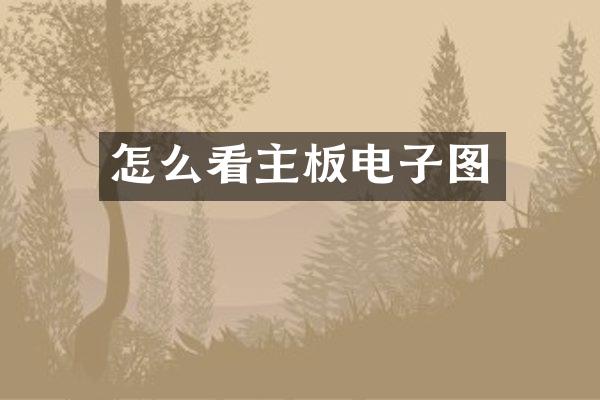 怎么看主板电子图