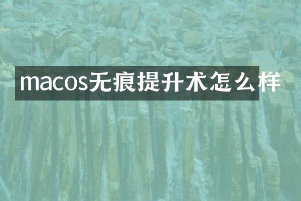 macos无痕提升术怎么样