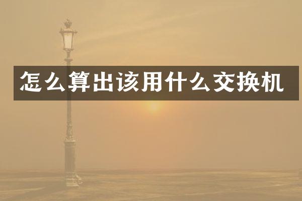 怎么算出该用什么交换机