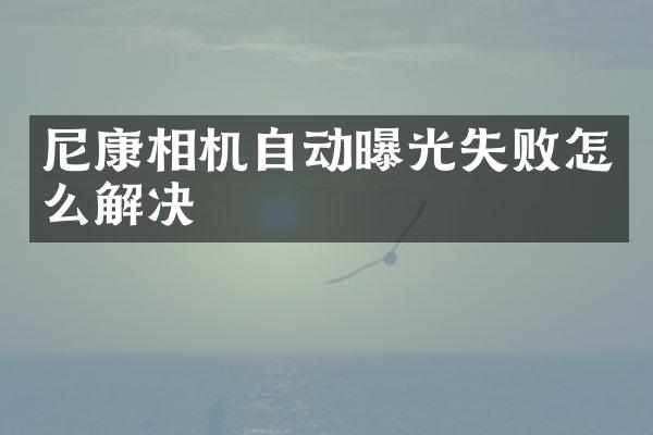 尼康相机自动曝光失败怎么解决