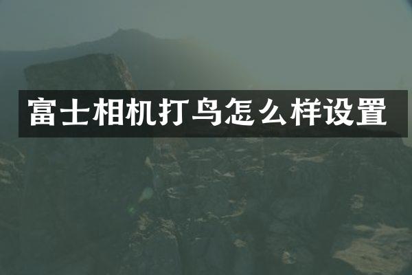 富士相机打鸟怎么样设置