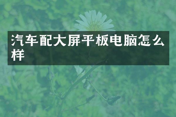 汽车配大屏平板电脑怎么样