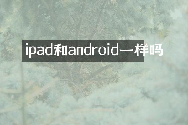 ipad和android一样吗