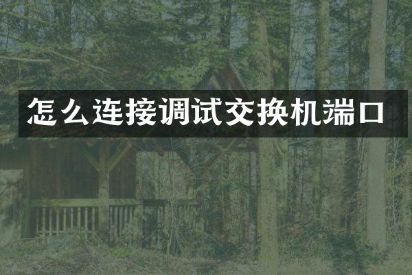 怎么连接调试交换机端口