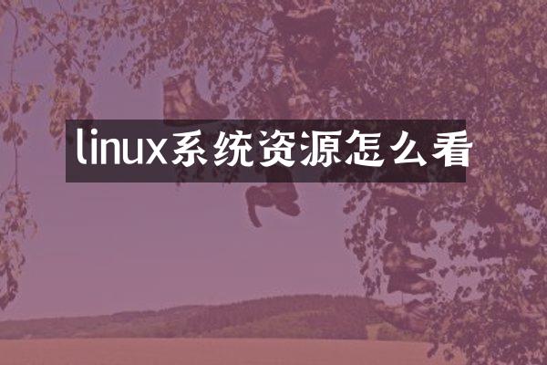 linux系统资源怎么看