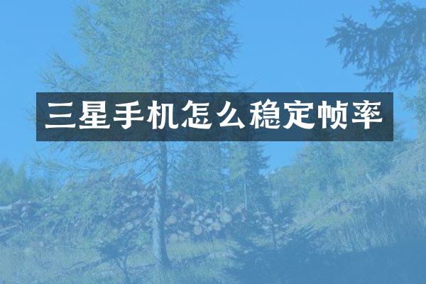 三星手机怎么稳定帧率