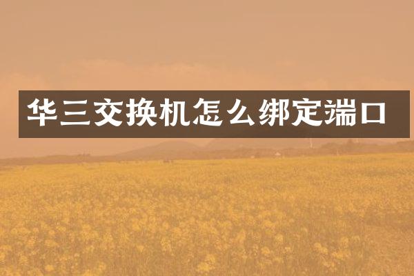 华三交换机怎么绑定端口