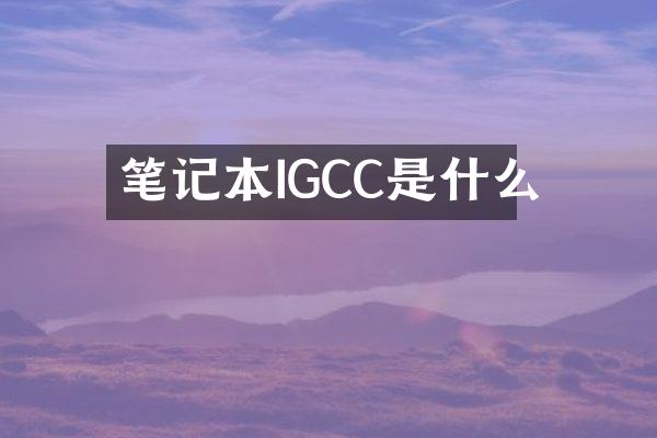 笔记本IGCC是什么