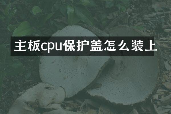 主板cpu保护盖怎么装上