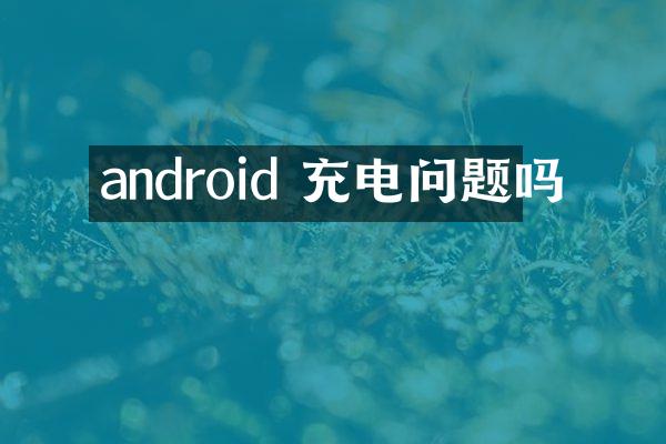 android 充电问题吗