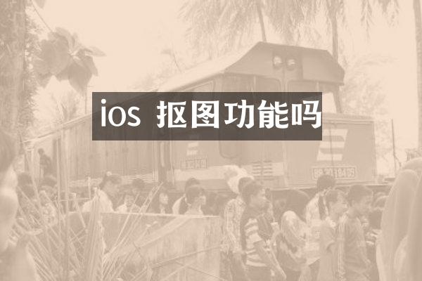 ios 抠图功能吗