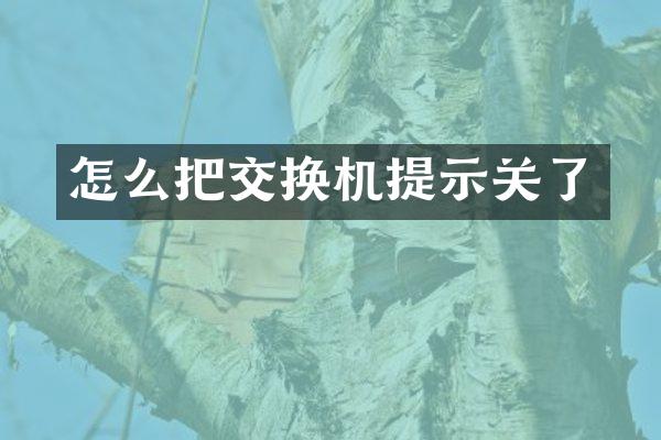 怎么把交换机提示关了