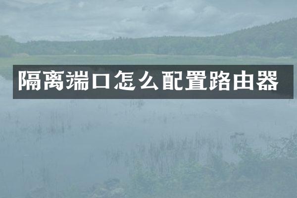 隔离端口怎么配置路由器