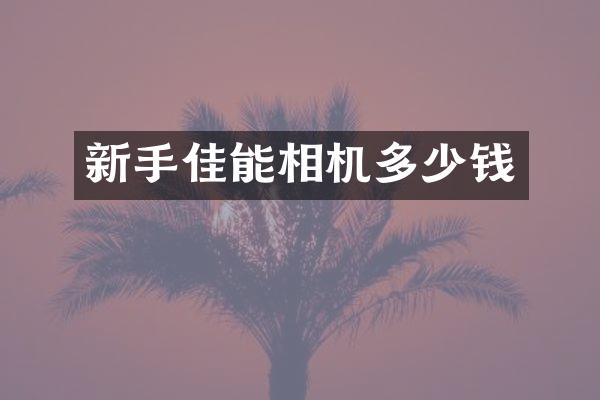 新手佳能相机多少钱