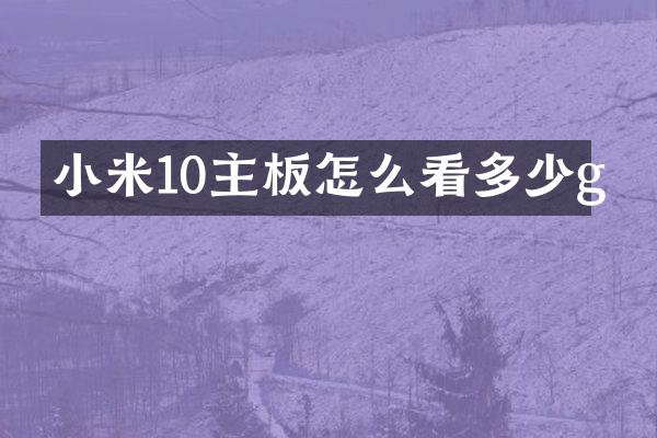 小米10主板怎么看多少g