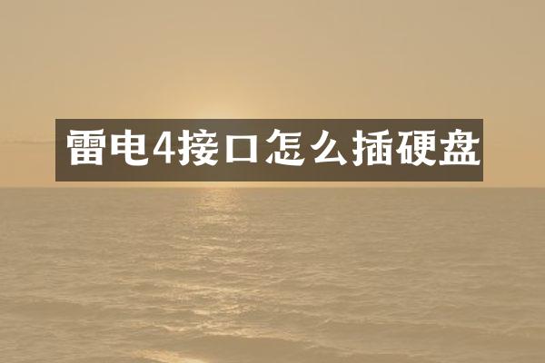 雷电4接口怎么插硬盘