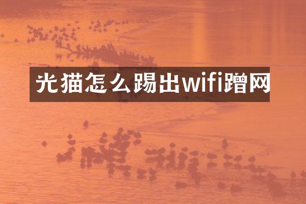 光猫怎么踢出wifi蹭网