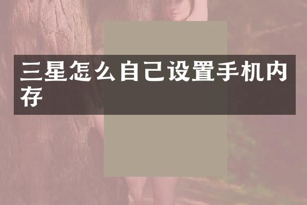 三星怎么自己设置手机内存