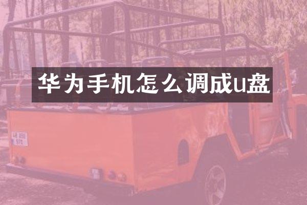 华为手机怎么调成u盘