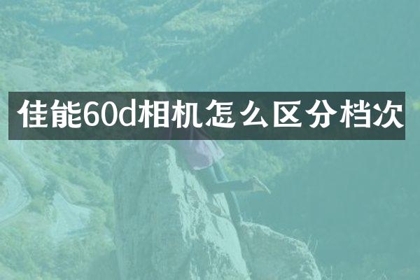佳能60d相机怎么区分档次