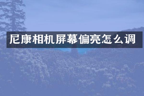 尼康相机屏幕偏亮怎么调