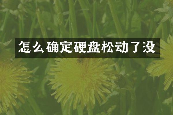 怎么确定硬盘松动了没