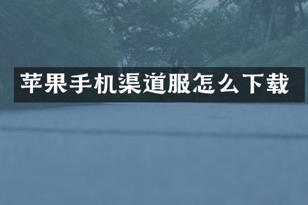 苹果手机渠道服怎么下载