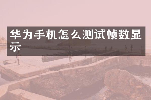 华为手机怎么测试帧数显示