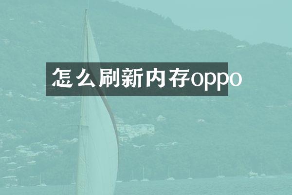 怎么刷新内存oppo