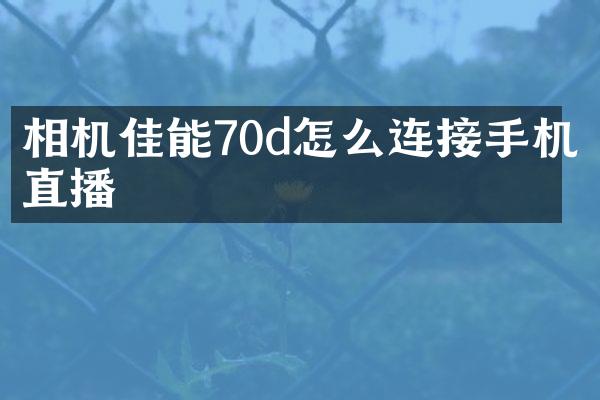 相机佳能70d怎么连接手机直播