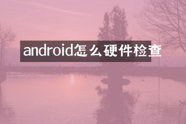 android怎么硬件检查