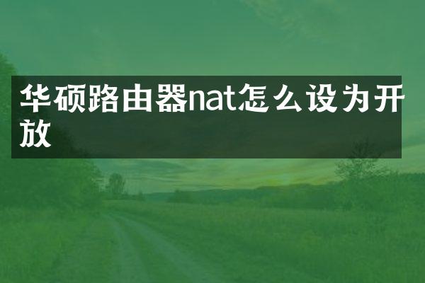 华硕路由器nat怎么设为开放
