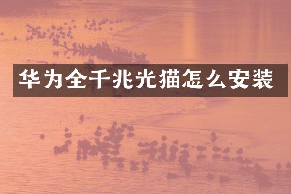 华为全千兆光猫怎么安装