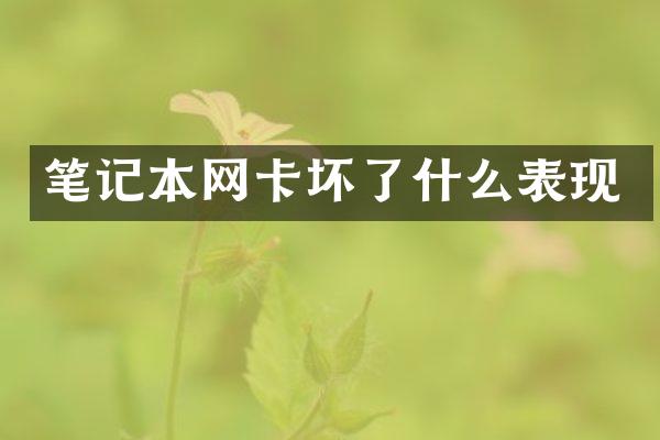 笔记本网卡坏了什么表现