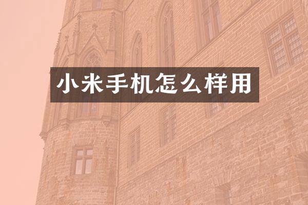 小米手机怎么样用