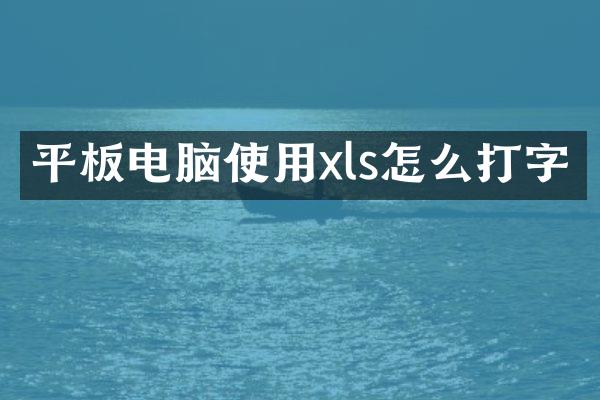 平板电脑使用xls怎么打字
