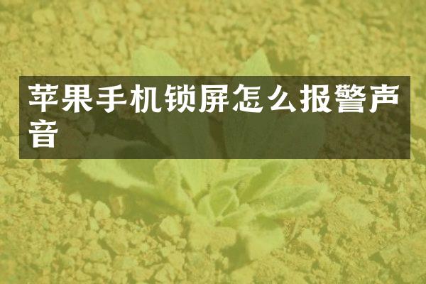 苹果手机锁屏怎么报警声音