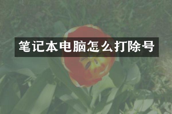 笔记本电脑怎么打除号