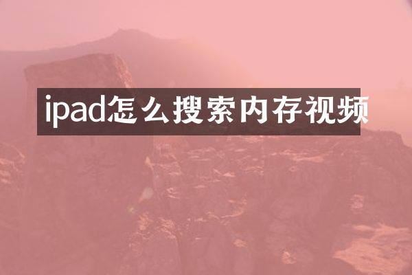 ipad怎么搜索内存视频
