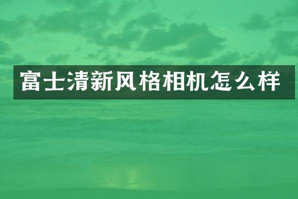 富士清新风格相机怎么样
