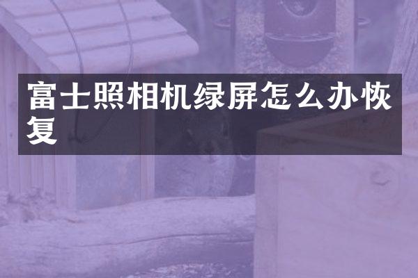 富士照相机绿屏怎么办恢复