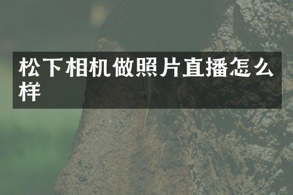 相机做照片直播怎么样
