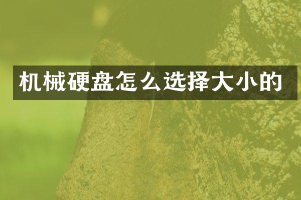 机械硬盘怎么选择大小的